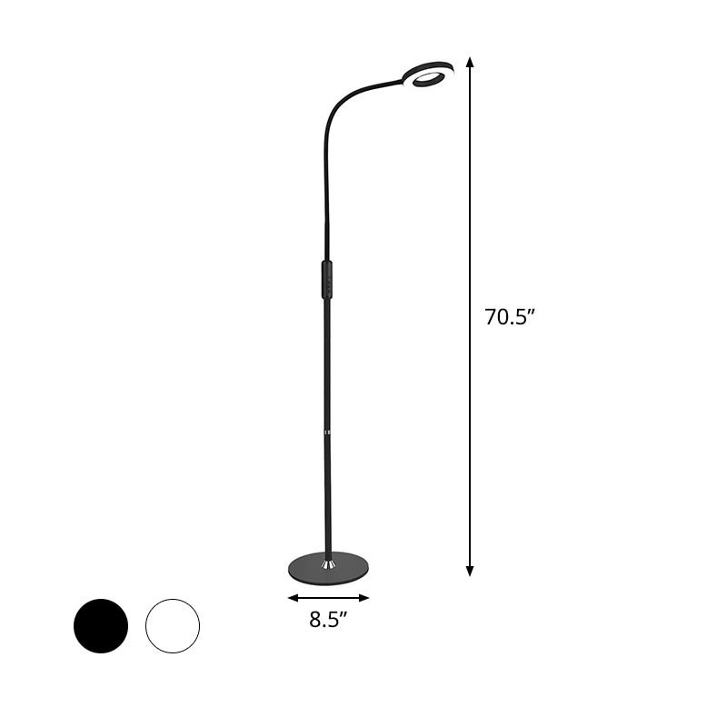 Metal Loop Floor Standing Lamp Modernist White/Black Curved LED Floor Light for Living Room Clearhalo 'Floor Lamps' 'Lamps' Lighting' 736410