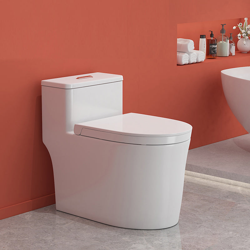 Traditional Floor Mount Toilet White Seat Included Toilet Bowl for Bathroom 16"L x 28"W x 25"H Toilet with Sprayer 14" Clearhalo 'Bathroom Remodel & Bathroom Fixtures' 'Home Improvement' 'home_improvement' 'home_improvement_toilets' 'Toilets & Bidets' 'Toilets' 7364113