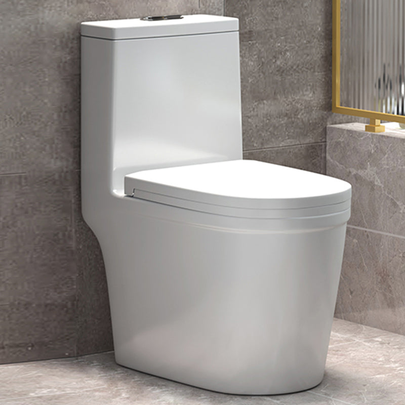 Traditional Floor Mount Toilet White Seat Included Toilet Bowl for Bathroom 15"L x 23"W x 29"H Toilet with Sprayer Clearhalo 'Bathroom Remodel & Bathroom Fixtures' 'Home Improvement' 'home_improvement' 'home_improvement_toilets' 'Toilets & Bidets' 'Toilets' 7364121