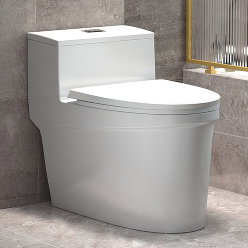 Traditional Floor Mount Toilet White Seat Included Toilet Bowl for Bathroom 17"L x 28"W x 24"H Toilet with Sprayer Clearhalo 'Bathroom Remodel & Bathroom Fixtures' 'Home Improvement' 'home_improvement' 'home_improvement_toilets' 'Toilets & Bidets' 'Toilets' 7364127