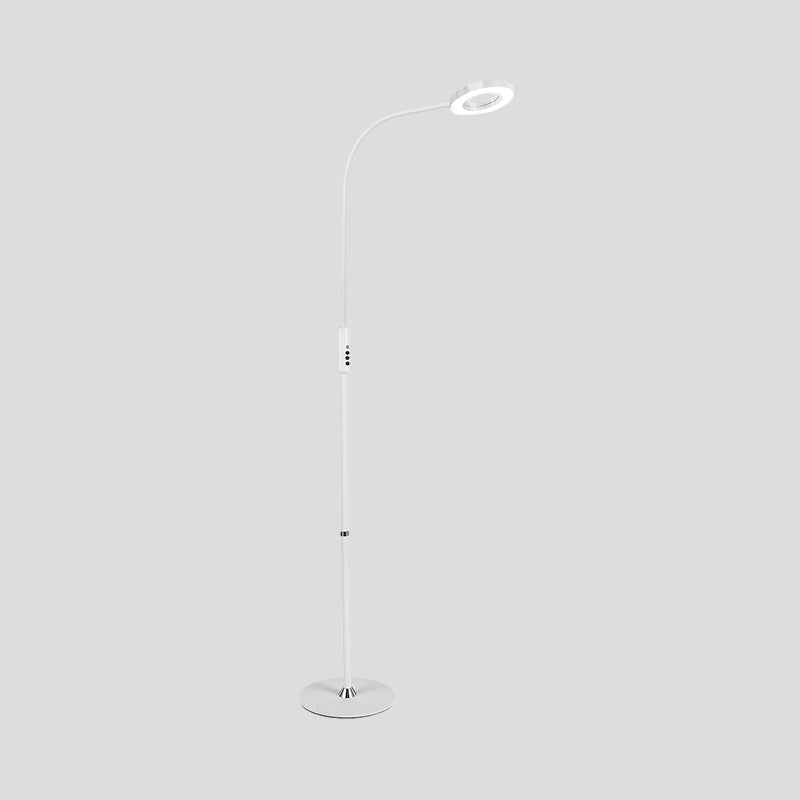 Metal Loop Floor Standing Lamp Modernist White/Black Curved LED Floor Light for Living Room Clearhalo 'Floor Lamps' 'Lamps' Lighting' 736414