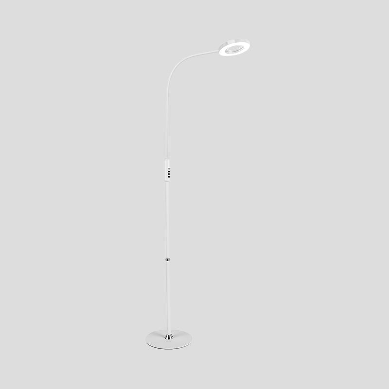 Metal Loop Floor Standing Lamp Modernist White/Black Curved LED Floor Light for Living Room Clearhalo 'Floor Lamps' 'Lamps' Lighting' 736414