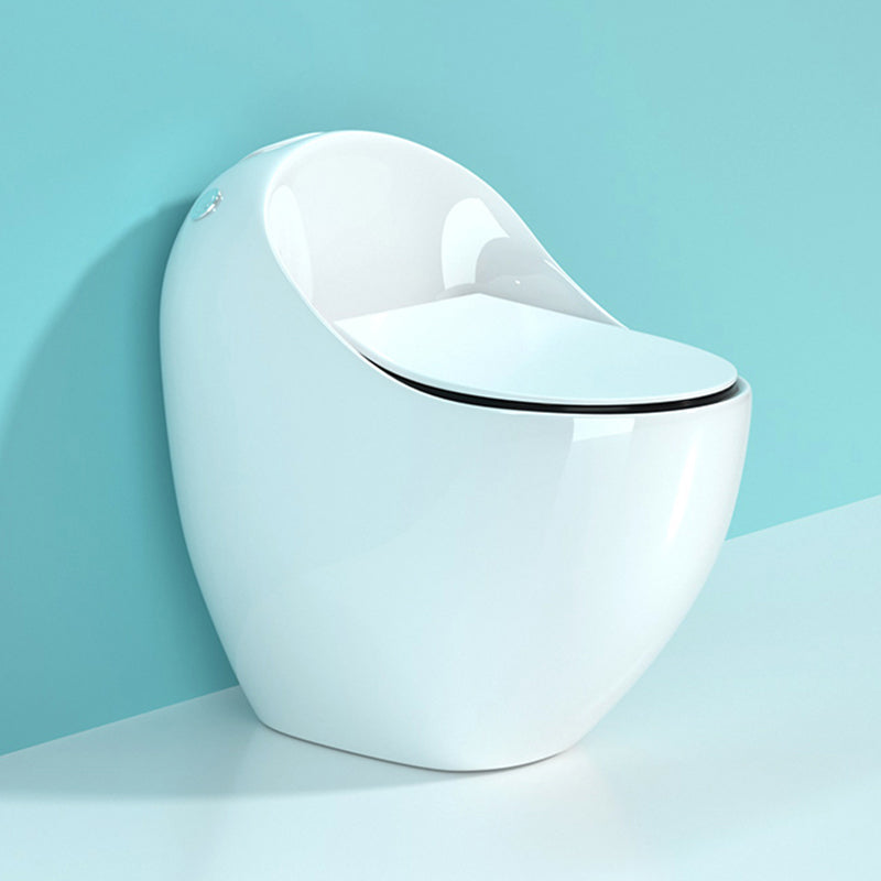 Modern Porcelain Floor Mounted Flush Toilet All In One Siphon Jet Toilet 19"L x 27"W x 26"H Black White 14" Clearhalo 'Bathroom Remodel & Bathroom Fixtures' 'Home Improvement' 'home_improvement' 'home_improvement_toilets' 'Toilets & Bidets' 'Toilets' 7364141