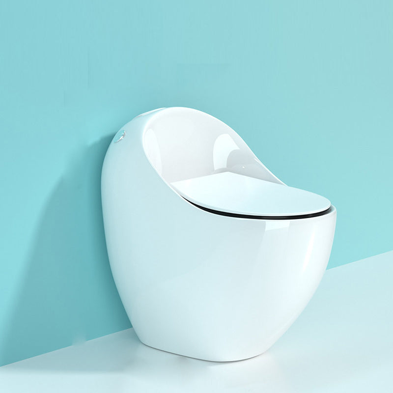 Modern Porcelain Floor Mounted Flush Toilet All In One Siphon Jet Toilet 19"L x 27"W x 26"H Black White 12" Clearhalo 'Bathroom Remodel & Bathroom Fixtures' 'Home Improvement' 'home_improvement' 'home_improvement_toilets' 'Toilets & Bidets' 'Toilets' 7364147