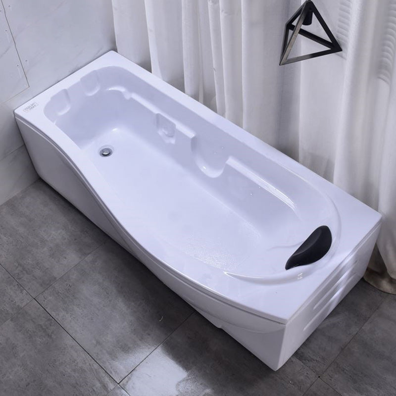 Modern Rectangular Bathtub Stand Alone Acrylic White Soaking Bath Left Tub Clearhalo 'Bathroom Remodel & Bathroom Fixtures' 'Bathtubs' 'Home Improvement' 'home_improvement' 'home_improvement_bathtubs' 'Showers & Bathtubs' 7364166