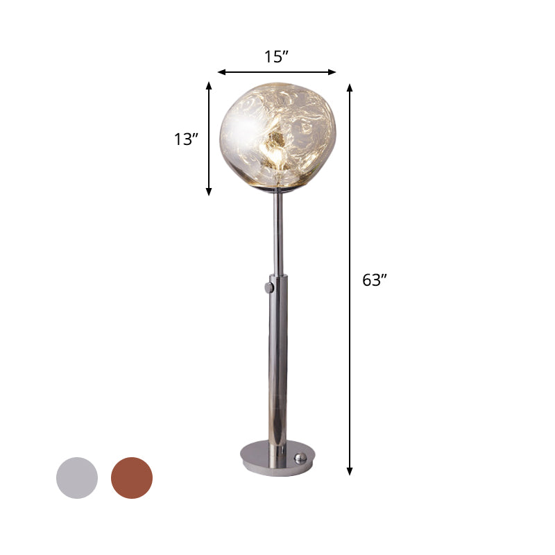 Chrome/Rose Gold Lava-Like Floor Stand Light Designer LED Acrylic Reading Floor Lamp with Expansion Bar Clearhalo 'Floor Lamps' 'Lamps' Lighting' 736418