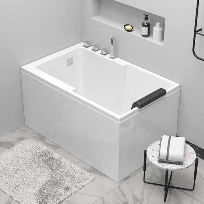 Back to Wall Soaking Bath Modern Rectangular Antique Finish Bath Tub 43"L x 30"W x 25"H Left Tub with Silver 5-Piece Set Clearhalo 'Bathroom Remodel & Bathroom Fixtures' 'Bathtubs' 'Home Improvement' 'home_improvement' 'home_improvement_bathtubs' 'Showers & Bathtubs' 7364193