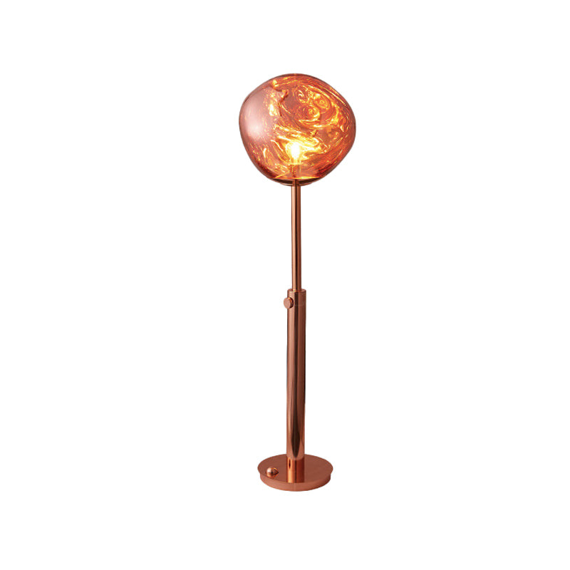 Chrome/Rose Gold Lava-Like Floor Stand Light Designer LED Acrylic Reading Floor Lamp with Expansion Bar Clearhalo 'Floor Lamps' 'Lamps' Lighting' 736421