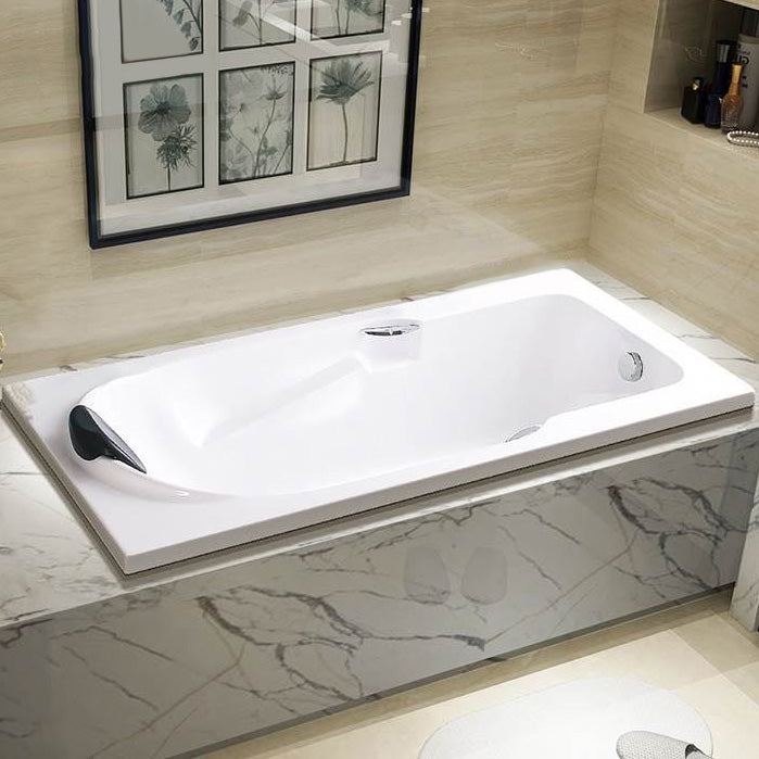 Modern Acrylic Rectangular Bathtub White Drop-in Soaking Bath Reversible Tub Clearhalo 'Bathroom Remodel & Bathroom Fixtures' 'Bathtubs' 'Home Improvement' 'home_improvement' 'home_improvement_bathtubs' 'Showers & Bathtubs' 7364211