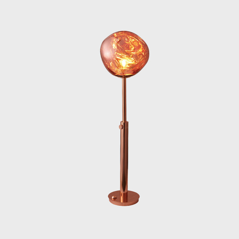 Chrome/Rose Gold Lava-Like Floor Stand Light Designer LED Acrylic Reading Floor Lamp with Expansion Bar Clearhalo 'Floor Lamps' 'Lamps' Lighting' 736422