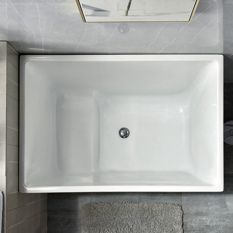 Back to Wall Soaking Bathtub Rectangular Modern Bath Tub (Board not Included) 43"L x 23"W x 27"H With Seat Clearhalo 'Bathroom Remodel & Bathroom Fixtures' 'Bathtubs' 'Home Improvement' 'home_improvement' 'home_improvement_bathtubs' 'Showers & Bathtubs' 7364239