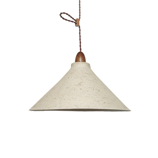 1 Head Restaurant Pendant Simple White Hanging Ceiling Lamp with Cone Fabric Shade Clearhalo 'Ceiling Lights' 'Pendant Lights' 'Pendants' Lighting' 736428