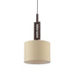 Brown Carved Down Lighting Modernist 1 Bulb Wood Hanging Lamp Kit with Drum Fabric Shade Clearhalo 'Ceiling Lights' 'Modern Pendants' 'Modern' 'Pendant Lights' 'Pendants' Lighting' 736444