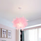Sheer Flower Ceiling Pendant Light Modernism 1 Light 18"/27" Width White/Blue/Pink Suspension Lamp for Bedroom Clearhalo 'Ceiling Lights' 'Modern Pendants' 'Modern' 'Pendant Lights' 'Pendants' Lighting' 736473