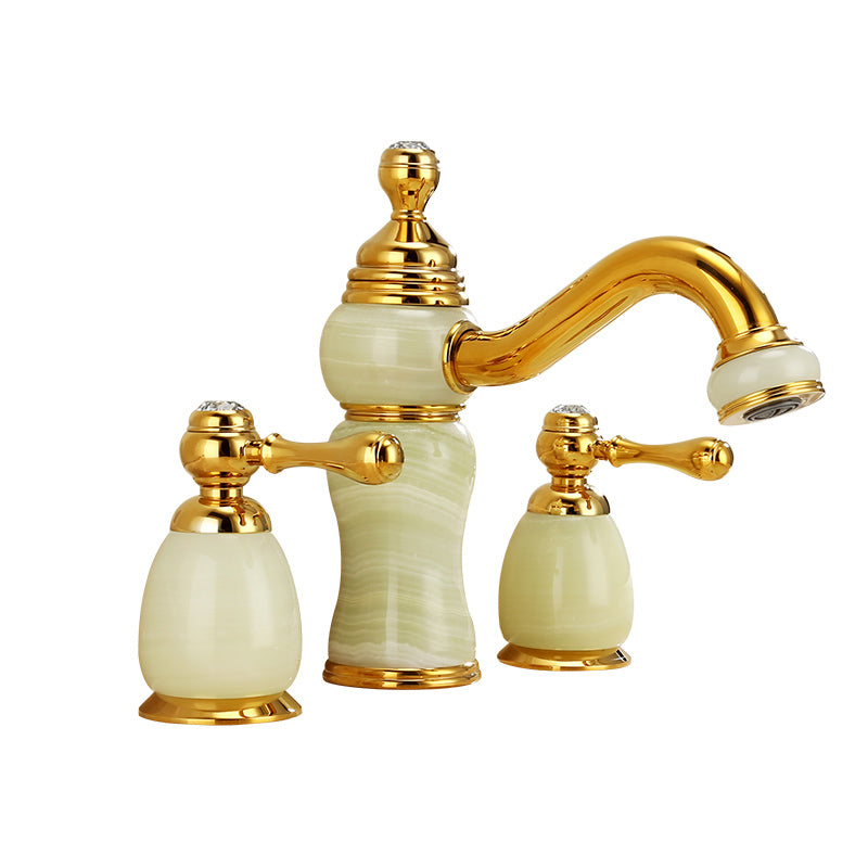 Traditional Wide Spread Bathroom Faucet Elegant Lavatory Faucet Clearhalo 'Bathroom Remodel & Bathroom Fixtures' 'Bathroom Sink Faucets' 'Bathroom Sinks & Faucet Components' 'bathroom_sink_faucets' 'Home Improvement' 'home_improvement' 'home_improvement_bathroom_sink_faucets' 7364744