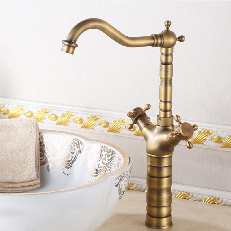 Industrial Wide Spread Bathroom Faucet 1-Handle Lavatory Faucet 14.8" Supply Lines Not Included Clearhalo 'Bathroom Remodel & Bathroom Fixtures' 'Bathroom Sink Faucets' 'Bathroom Sinks & Faucet Components' 'bathroom_sink_faucets' 'Home Improvement' 'home_improvement' 'home_improvement_bathroom_sink_faucets' 7364754
