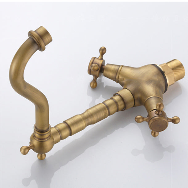 Industrial Wide Spread Bathroom Faucet 1-Handle Lavatory Faucet Clearhalo 'Bathroom Remodel & Bathroom Fixtures' 'Bathroom Sink Faucets' 'Bathroom Sinks & Faucet Components' 'bathroom_sink_faucets' 'Home Improvement' 'home_improvement' 'home_improvement_bathroom_sink_faucets' 7364762