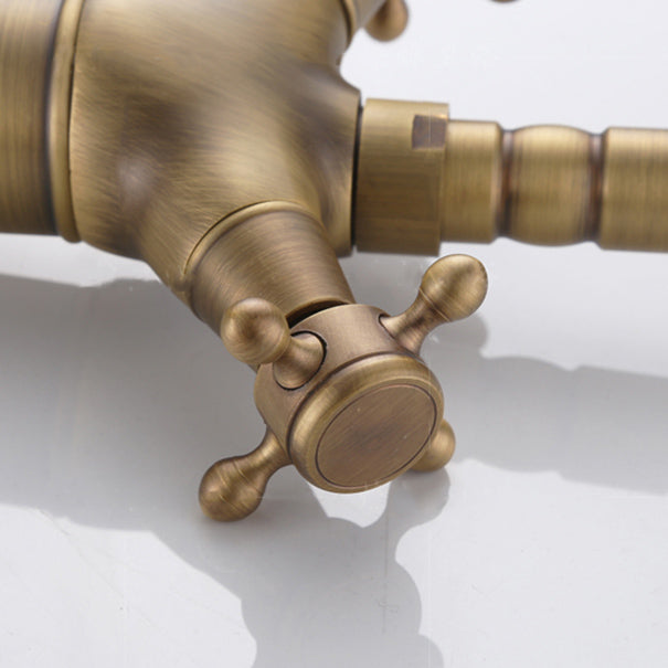 Industrial Wide Spread Bathroom Faucet 1-Handle Lavatory Faucet Clearhalo 'Bathroom Remodel & Bathroom Fixtures' 'Bathroom Sink Faucets' 'Bathroom Sinks & Faucet Components' 'bathroom_sink_faucets' 'Home Improvement' 'home_improvement' 'home_improvement_bathroom_sink_faucets' 7364763