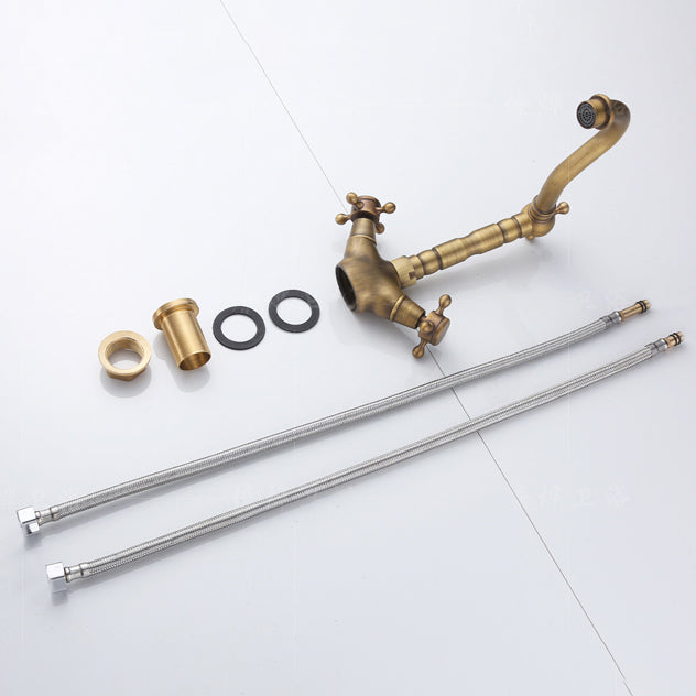 Industrial Wide Spread Bathroom Faucet 1-Handle Lavatory Faucet Clearhalo 'Bathroom Remodel & Bathroom Fixtures' 'Bathroom Sink Faucets' 'Bathroom Sinks & Faucet Components' 'bathroom_sink_faucets' 'Home Improvement' 'home_improvement' 'home_improvement_bathroom_sink_faucets' 7364765