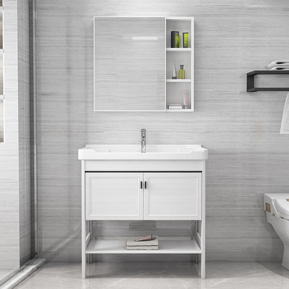 Freestanding Bathroom Sink Vanity Glam Single-Sink Bathroom Vanity Clearhalo 'Bathroom Remodel & Bathroom Fixtures' 'Bathroom Vanities' 'bathroom_vanities' 'Home Improvement' 'home_improvement' 'home_improvement_bathroom_vanities' 7365309