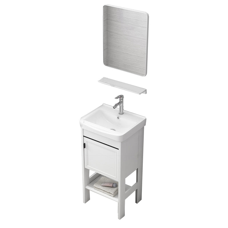 Freestanding Bathroom Sink Vanity Glam Single-Sink Bathroom Vanity Vanity & Faucet & Mirrors 17"L x 14"W x 33"H Clearhalo 'Bathroom Remodel & Bathroom Fixtures' 'Bathroom Vanities' 'bathroom_vanities' 'Home Improvement' 'home_improvement' 'home_improvement_bathroom_vanities' 7365310