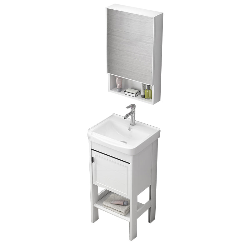 Freestanding Bathroom Sink Vanity Glam Single-Sink Bathroom Vanity Vanity & Faucet & Mirror Cabinet 17"L x 14"W x 33"H Clearhalo 'Bathroom Remodel & Bathroom Fixtures' 'Bathroom Vanities' 'bathroom_vanities' 'Home Improvement' 'home_improvement' 'home_improvement_bathroom_vanities' 7365320