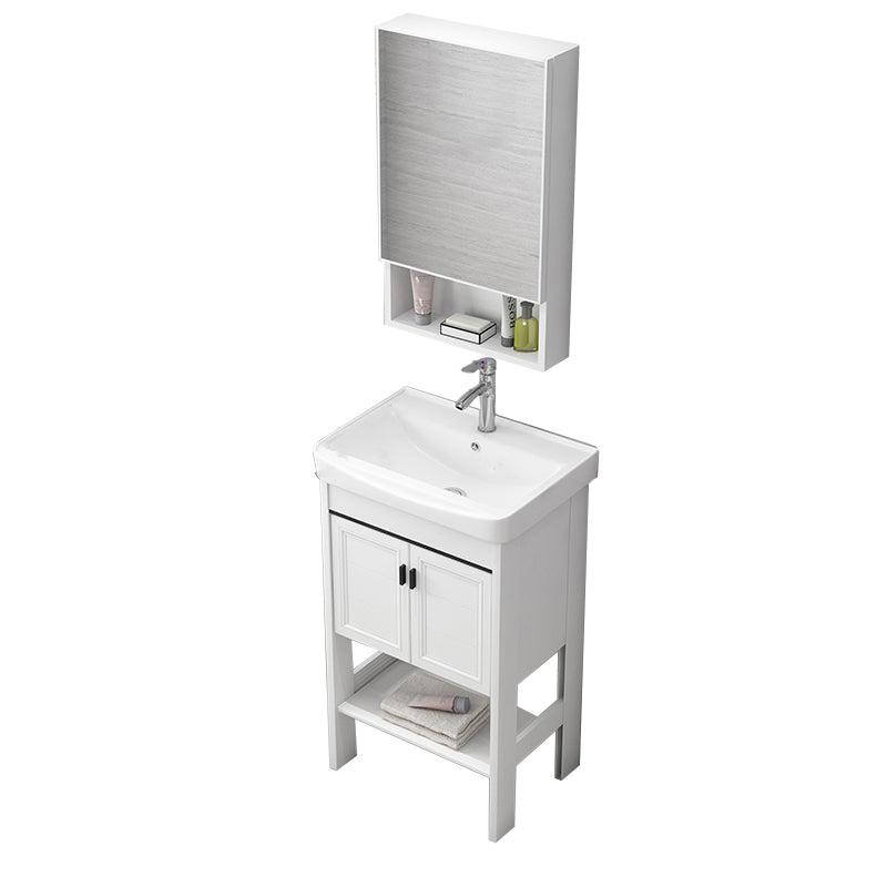 Freestanding Bathroom Sink Vanity Glam Single-Sink Bathroom Vanity Vanity & Faucet & Mirror Cabinet 20"L x 14"W x 33"H Clearhalo 'Bathroom Remodel & Bathroom Fixtures' 'Bathroom Vanities' 'bathroom_vanities' 'Home Improvement' 'home_improvement' 'home_improvement_bathroom_vanities' 7365322