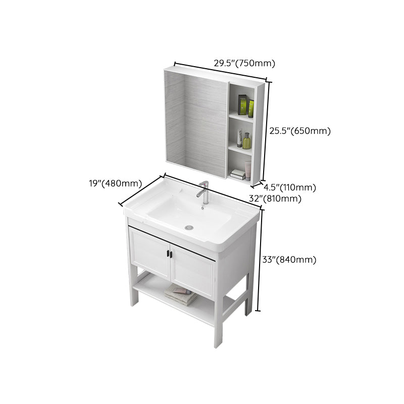 Freestanding Bathroom Sink Vanity Glam Single-Sink Bathroom Vanity Clearhalo 'Bathroom Remodel & Bathroom Fixtures' 'Bathroom Vanities' 'bathroom_vanities' 'Home Improvement' 'home_improvement' 'home_improvement_bathroom_vanities' 7365360