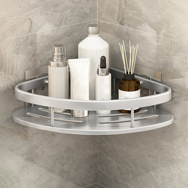 Silver/Black Bath Hardware Set Modern 1/2/3 - Piece Bath Shelf 11.5" Silver 1 Piece Clearhalo 'Bathroom Hardware Sets' 'Bathroom Hardware' 'Bathroom Remodel & Bathroom Fixtures' 'bathroom_hardware_sets' 'Home Improvement' 'home_improvement' 'home_improvement_bathroom_hardware_sets' 7365378