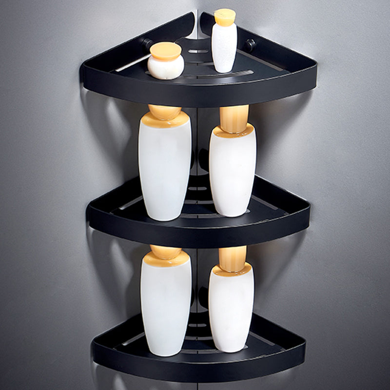 Silver/Black Bathroom Accessory Set Modern 1/2/3 - Piece Bath Shelf Black 3 Piece Set Clearhalo 'Bathroom Hardware Sets' 'Bathroom Hardware' 'Bathroom Remodel & Bathroom Fixtures' 'bathroom_hardware_sets' 'Home Improvement' 'home_improvement' 'home_improvement_bathroom_hardware_sets' 7365406