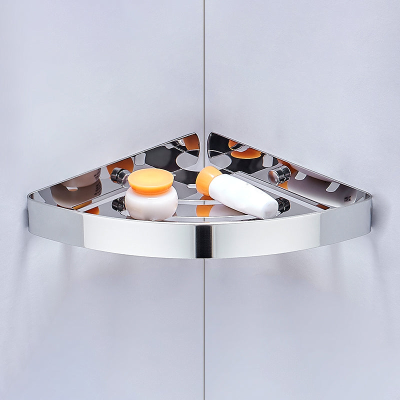 Silver/Black Bathroom Accessory Set Modern 1/2/3 - Piece Bath Shelf Silver 1 Piece Clearhalo 'Bathroom Hardware Sets' 'Bathroom Hardware' 'Bathroom Remodel & Bathroom Fixtures' 'bathroom_hardware_sets' 'Home Improvement' 'home_improvement' 'home_improvement_bathroom_hardware_sets' 7365408