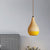 1 Light Dining Room Hanging Light Modern Red/Yellow LED Pendant Lamp with Teardrop Wood Shade Yellow Clearhalo 'Ceiling Lights' 'Modern Pendants' 'Modern' 'Pendant Lights' 'Pendants' Lighting' 736598