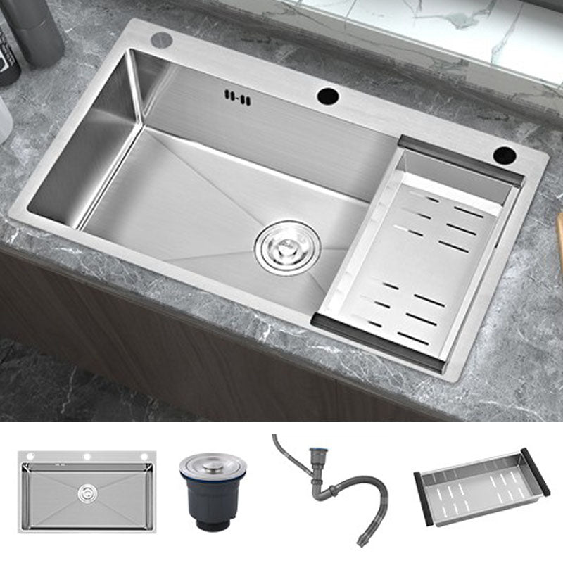 Modern Style Kitchen Sink Soundproof Design Kitchen Sink with Overflow Hole Sink Only None Clearhalo 'Home Improvement' 'home_improvement' 'home_improvement_kitchen_sinks' 'Kitchen Remodel & Kitchen Fixtures' 'Kitchen Sinks & Faucet Components' 'Kitchen Sinks' 'kitchen_sinks' 7366163