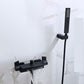 Waterfall Spout Tub Filler Handshower Lever Handle Wall-Mounted Shower Hose Tub Faucet Black Hand Shower Included Clearhalo 'Bathroom Remodel & Bathroom Fixtures' 'Bathtub Faucets' 'bathtub_faucets' 'Home Improvement' 'home_improvement' 'home_improvement_bathtub_faucets' 7366202
