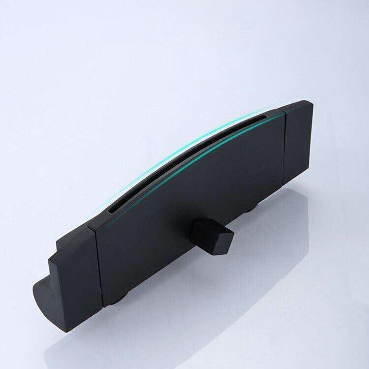 Waterfall Spout Tub Filler Handshower Lever Handle Wall-Mounted Shower Hose Tub Faucet Clearhalo 'Bathroom Remodel & Bathroom Fixtures' 'Bathtub Faucets' 'bathtub_faucets' 'Home Improvement' 'home_improvement' 'home_improvement_bathtub_faucets' 7366212