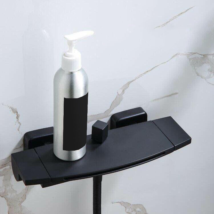 Waterfall Spout Tub Filler Handshower Lever Handle Wall-Mounted Shower Hose Tub Faucet Clearhalo 'Bathroom Remodel & Bathroom Fixtures' 'Bathtub Faucets' 'bathtub_faucets' 'Home Improvement' 'home_improvement' 'home_improvement_bathtub_faucets' 7366214