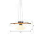 Wood Jigsaw Puzzle Suspension Light Modern 1 Light Hanging Lamp Kit with Mushroom Cream Glass Shade Clearhalo 'Ceiling Lights' 'Modern Pendants' 'Modern' 'Pendant Lights' 'Pendants' Lighting' 736653