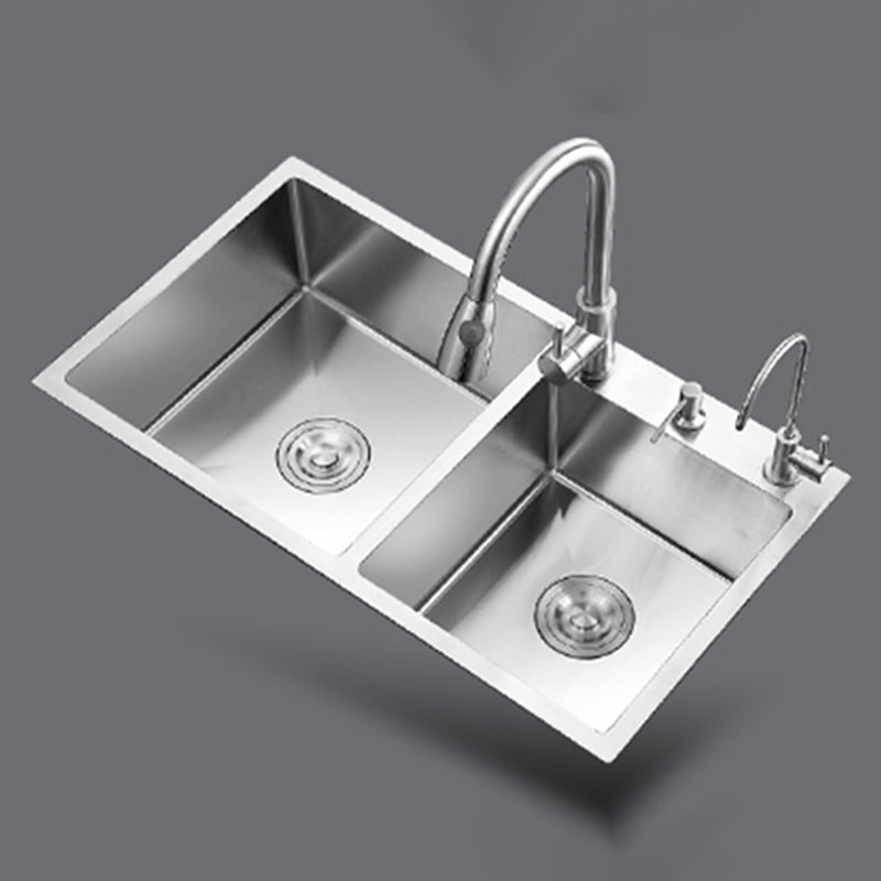 Single Bowl Kitchen Sink Stainless Steel Sink with Soap Dispenser Clearhalo 'Home Improvement' 'home_improvement' 'home_improvement_kitchen_sinks' 'Kitchen Remodel & Kitchen Fixtures' 'Kitchen Sinks & Faucet Components' 'Kitchen Sinks' 'kitchen_sinks' 7366841