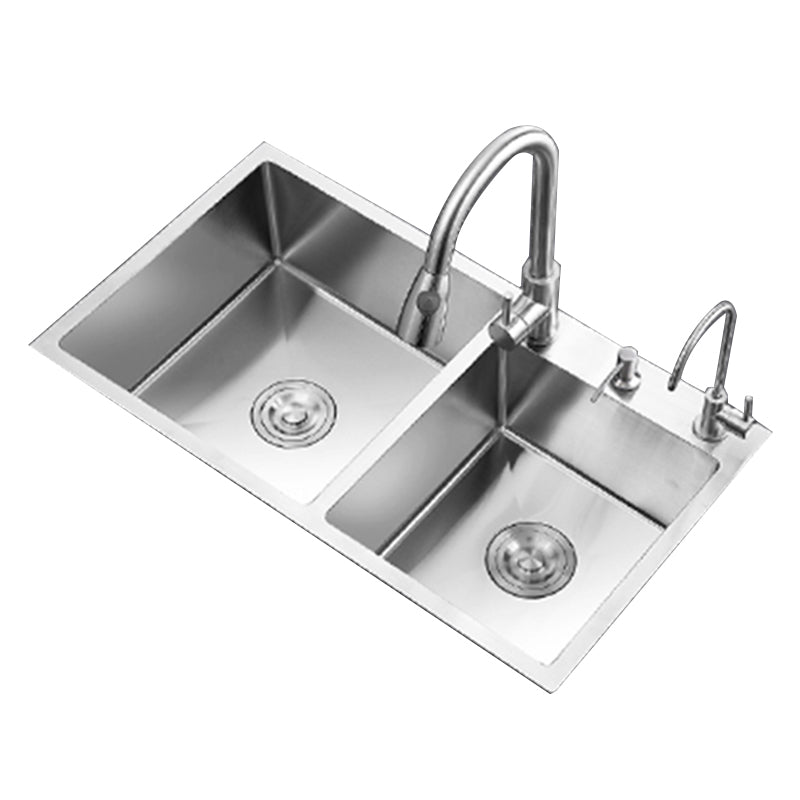 Single Bowl Kitchen Sink Stainless Steel Sink with Soap Dispenser Clearhalo 'Home Improvement' 'home_improvement' 'home_improvement_kitchen_sinks' 'Kitchen Remodel & Kitchen Fixtures' 'Kitchen Sinks & Faucet Components' 'Kitchen Sinks' 'kitchen_sinks' 7366847