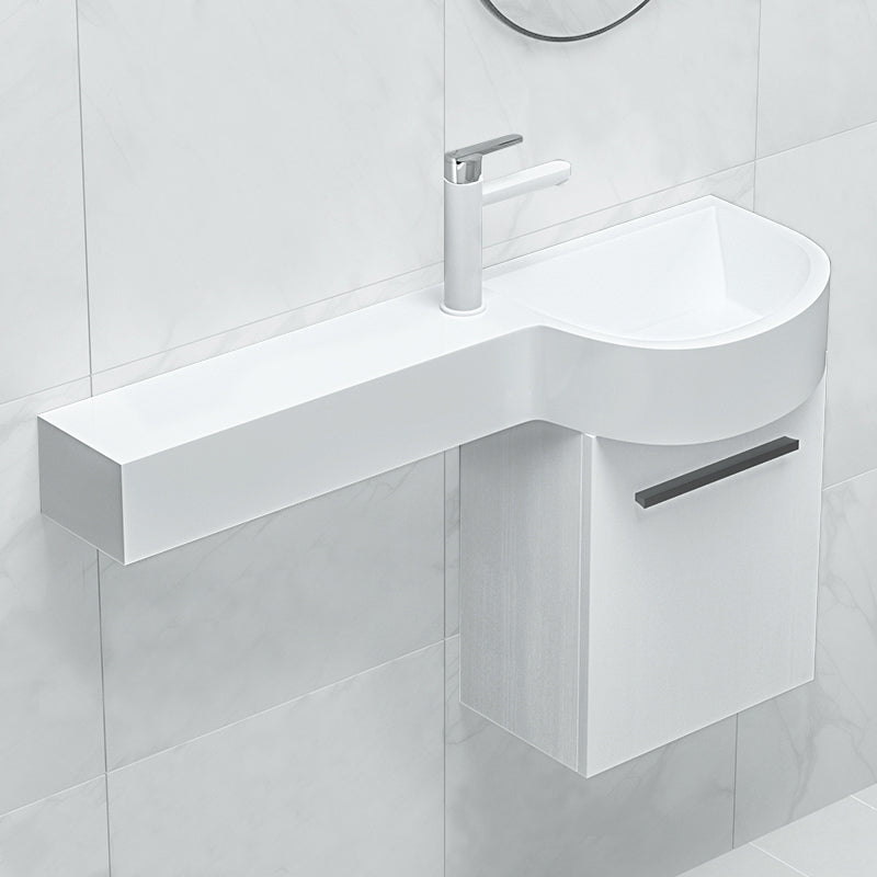 Contemporary Bathroom Sink with Pop-Up Drain Porcelain Wall Mount Bathroom Sink Only Clearhalo 'Bathroom Remodel & Bathroom Fixtures' 'Bathroom Sinks & Faucet Components' 'Bathroom Sinks' 'bathroom_sink' 'Home Improvement' 'home_improvement' 'home_improvement_bathroom_sink' 7366895
