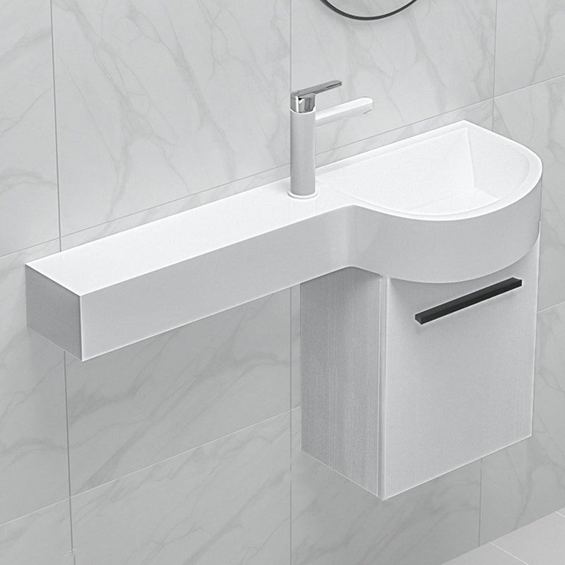 Contemporary Bathroom Sink with Pop-Up Drain Porcelain Wall Mount Bathroom Sink Only Clearhalo 'Bathroom Remodel & Bathroom Fixtures' 'Bathroom Sinks & Faucet Components' 'Bathroom Sinks' 'bathroom_sink' 'Home Improvement' 'home_improvement' 'home_improvement_bathroom_sink' 7366900