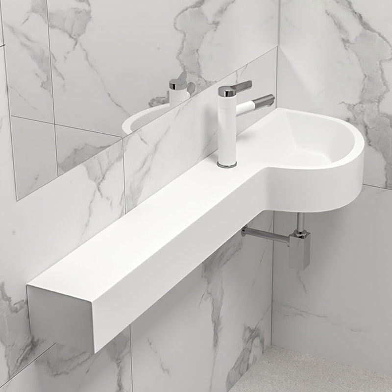 Contemporary Bathroom Sink with Pop-Up Drain Porcelain Wall Mount Bathroom Sink Only Clearhalo 'Bathroom Remodel & Bathroom Fixtures' 'Bathroom Sinks & Faucet Components' 'Bathroom Sinks' 'bathroom_sink' 'Home Improvement' 'home_improvement' 'home_improvement_bathroom_sink' 7366902