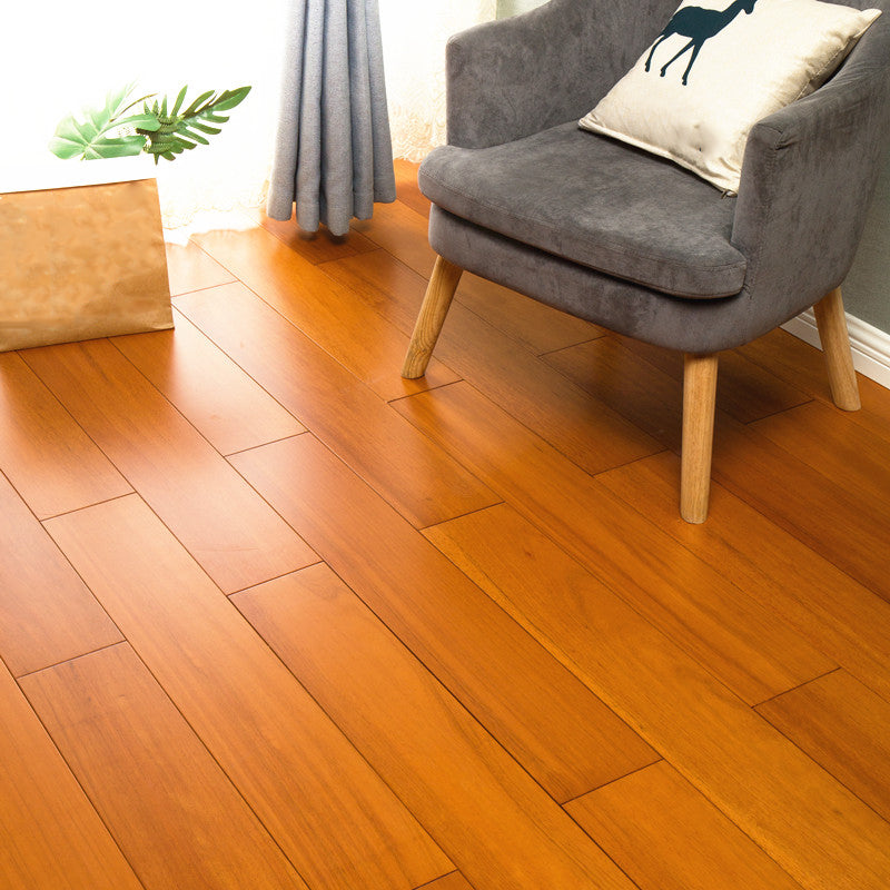Waterproof Wood Floor Planks Smooth Rectangle Solid Wood Flooring Tiles Teak Clearhalo 'Flooring 'Hardwood Flooring' 'hardwood_flooring' 'Home Improvement' 'home_improvement' 'home_improvement_hardwood_flooring' Walls and Ceiling' 7366943