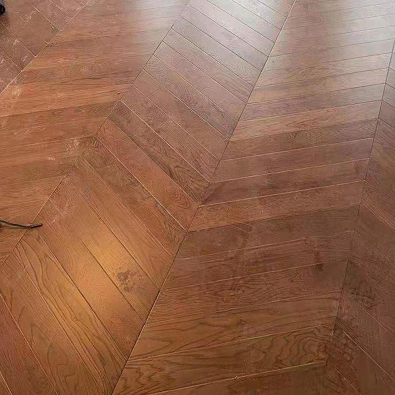 Traditional Plank Flooring Solid Wood Wire Brushed Click-Locking Trim Piece Red Brown 215.3 sq ft. - 400 Pieces Clearhalo 'Flooring 'Hardwood Flooring' 'hardwood_flooring' 'Home Improvement' 'home_improvement' 'home_improvement_hardwood_flooring' Walls and Ceiling' 7366975