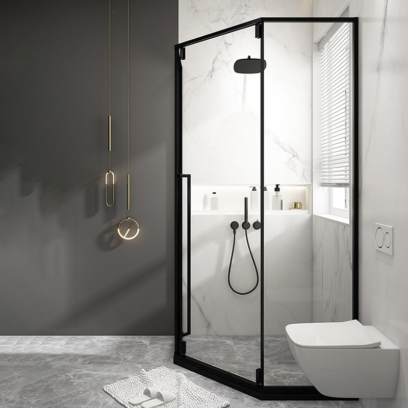 Tempered Shower Bath Door Transparent Metal Framed Shower Door Clearhalo 'Bathroom Remodel & Bathroom Fixtures' 'Home Improvement' 'home_improvement' 'home_improvement_shower_tub_doors' 'Shower and Tub Doors' 'shower_tub_doors' 'Showers & Bathtubs' 7367230