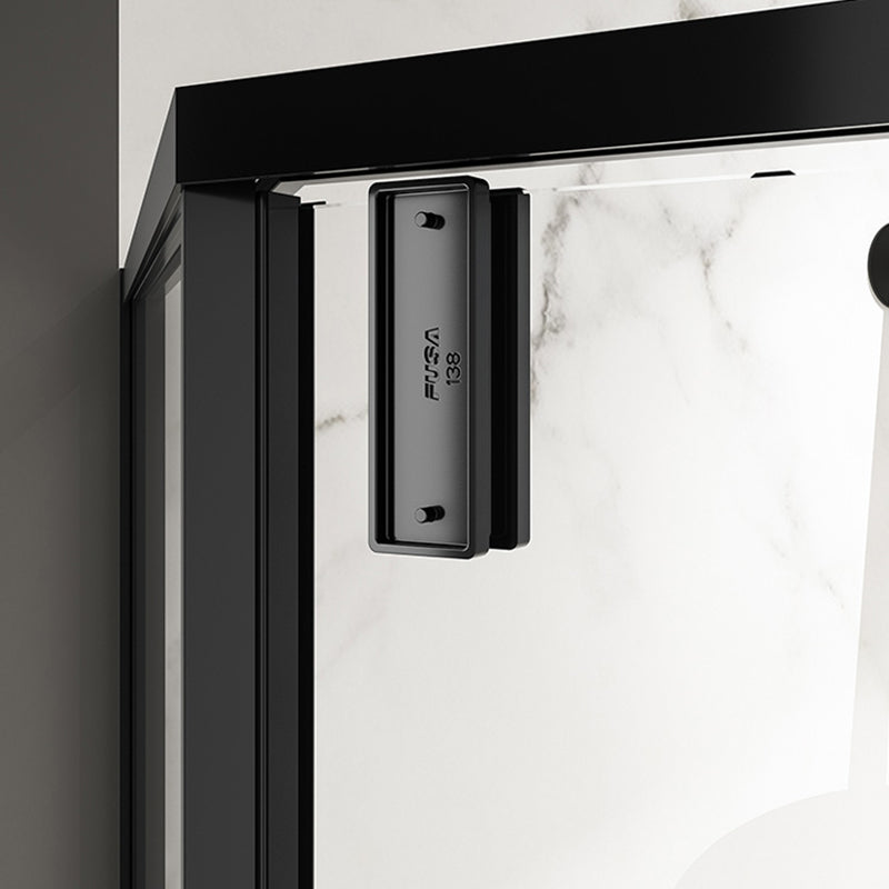 Tempered Shower Bath Door Transparent Metal Framed Shower Door Clearhalo 'Bathroom Remodel & Bathroom Fixtures' 'Home Improvement' 'home_improvement' 'home_improvement_shower_tub_doors' 'Shower and Tub Doors' 'shower_tub_doors' 'Showers & Bathtubs' 7367238