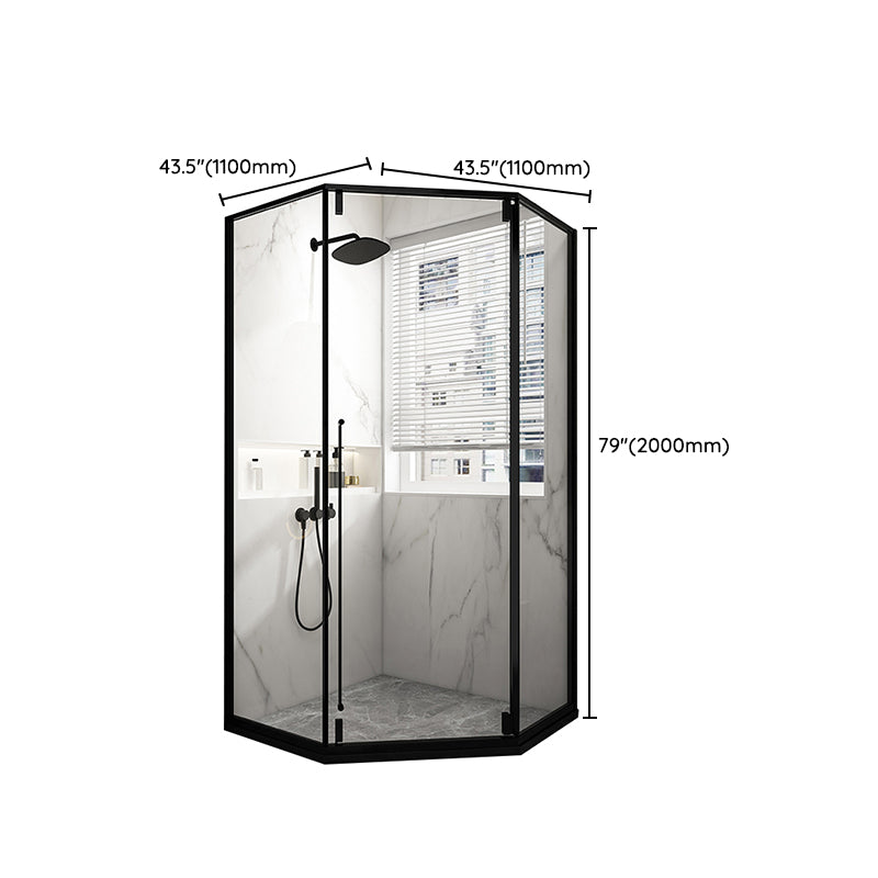 Tempered Shower Bath Door Transparent Metal Framed Shower Door Clearhalo 'Bathroom Remodel & Bathroom Fixtures' 'Home Improvement' 'home_improvement' 'home_improvement_shower_tub_doors' 'Shower and Tub Doors' 'shower_tub_doors' 'Showers & Bathtubs' 7367243