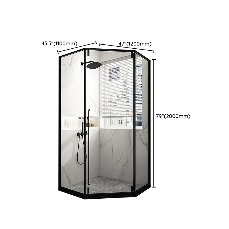 Tempered Shower Bath Door Transparent Metal Framed Shower Door Clearhalo 'Bathroom Remodel & Bathroom Fixtures' 'Home Improvement' 'home_improvement' 'home_improvement_shower_tub_doors' 'Shower and Tub Doors' 'shower_tub_doors' 'Showers & Bathtubs' 7367247