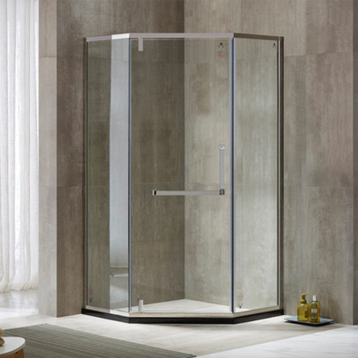Pivot Stainless Steel Shower Enclosure Neo-Angle Clear Shower Stall Left Clearhalo 'Bathroom Remodel & Bathroom Fixtures' 'Home Improvement' 'home_improvement' 'home_improvement_shower_stalls_enclosures' 'Shower Stalls & Enclosures' 'shower_stalls_enclosures' 'Showers & Bathtubs' 7367288