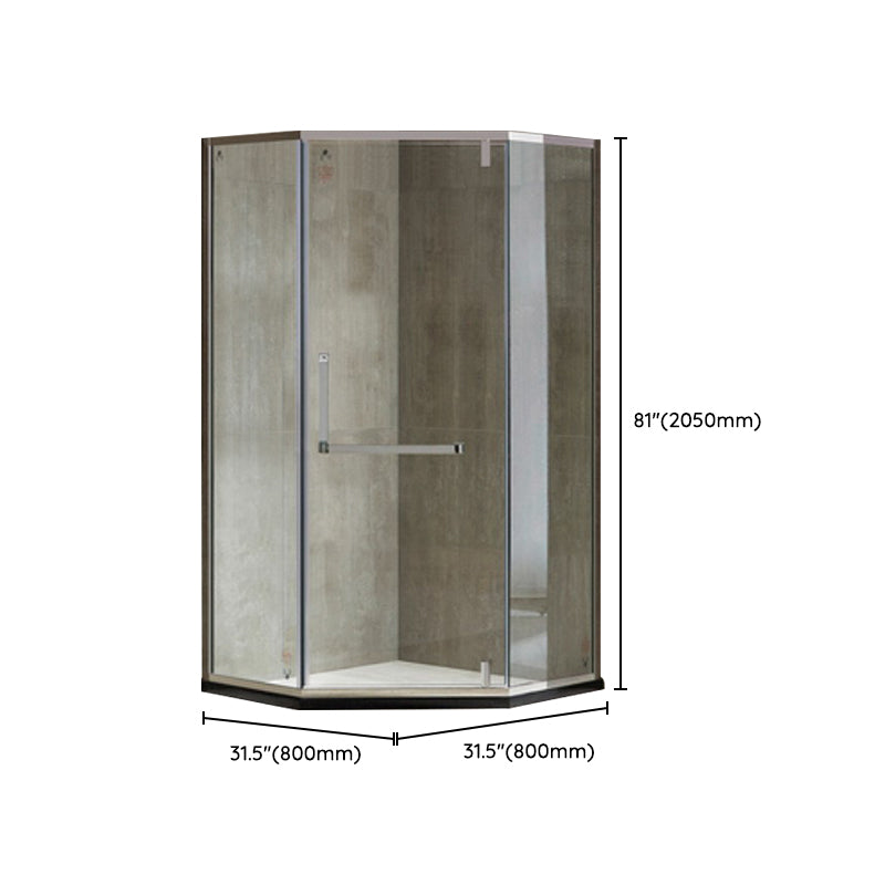 Pivot Stainless Steel Shower Enclosure Neo-Angle Clear Shower Stall Clearhalo 'Bathroom Remodel & Bathroom Fixtures' 'Home Improvement' 'home_improvement' 'home_improvement_shower_stalls_enclosures' 'Shower Stalls & Enclosures' 'shower_stalls_enclosures' 'Showers & Bathtubs' 7367297